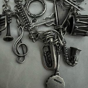 Sterling Silver music theme Charm bracelet